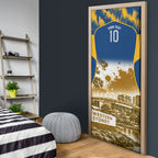 Personalised Parramatta Eels Mascot Rugby Door Cover Parramatta Cityscape Athletic Graphic Print