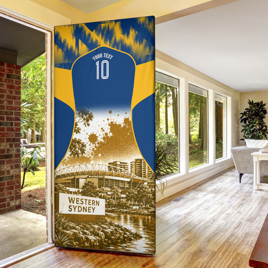 Personalised Parramatta Eels Mascot Rugby Door Cover Parramatta Cityscape Athletic Graphic Print