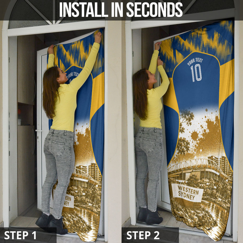 Personalised Parramatta Eels Mascot Rugby Door Cover Parramatta Cityscape Athletic Graphic Print