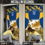 Personalised Parramatta Eels Mascot Rugby Door Cover Parramatta Cityscape Athletic Graphic Print