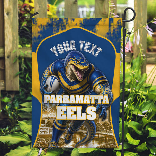 Personalised Parramatta Eels Mascot Rugby Garden Flag Parramatta Cityscape Athletic Graphic Print