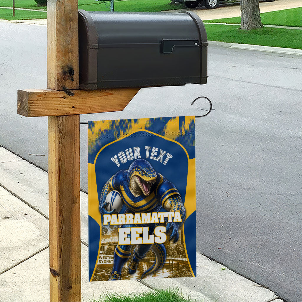 Personalised Parramatta Eels Mascot Rugby Garden Flag Parramatta Cityscape Athletic Graphic Print