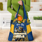 Personalised Parramatta Eels Mascot Rugby Grocery Bag Parramatta Cityscape Athletic Graphic Print