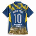 Personalised Parramatta Eels Mascot Rugby Hawaiian Shirt Parramatta Cityscape Athletic Graphic Print