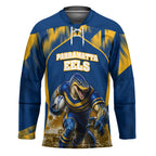 Personalised Parramatta Eels Mascot Rugby Hockey Jersey Parramatta Cityscape Athletic Graphic Print