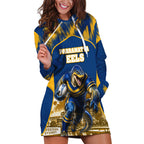 Personalised Parramatta Eels Mascot Rugby Hoodie Dress Parramatta Cityscape Athletic Graphic Print