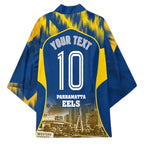 Personalised Parramatta Eels Mascot Rugby Kimono Parramatta Cityscape Athletic Graphic Print