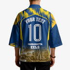 Personalised Parramatta Eels Mascot Rugby Kimono Parramatta Cityscape Athletic Graphic Print