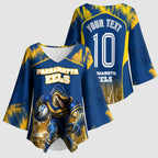 Personalised Parramatta Eels Mascot Rugby Kimono Sleeve Blouse Parramatta Cityscape Athletic Graphic Print