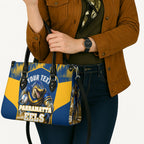 Personalised Parramatta Eels Mascot Rugby Leather Bag Parramatta Cityscape Athletic Graphic Print