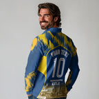 Personalised Parramatta Eels Mascot Rugby Long Sleeve Polo Shirt Parramatta Cityscape Athletic Graphic Print