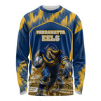 Personalised Parramatta Eels Mascot Rugby Long Sleeve Shirt Parramatta Cityscape Athletic Graphic Print