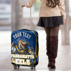 Personalised Parramatta Eels Mascot Rugby Luggage Cover Parramatta Cityscape Athletic Graphic Print