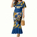 Personalised Parramatta Eels Mascot Rugby Mermaid Dress Parramatta Cityscape Athletic Graphic Print