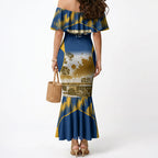 Personalised Parramatta Eels Mascot Rugby Mermaid Dress Parramatta Cityscape Athletic Graphic Print