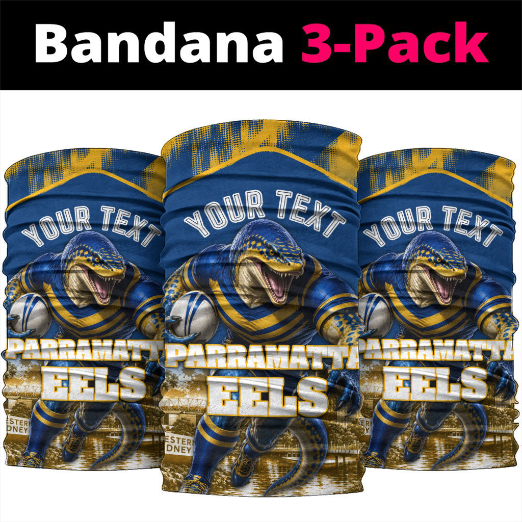 Personalised Parramatta Eels Mascot Rugby Neck Gaiter Parramatta Cityscape Athletic Graphic Print