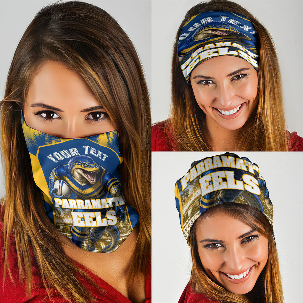 Personalised Parramatta Eels Mascot Rugby Neck Gaiter Parramatta Cityscape Athletic Graphic Print