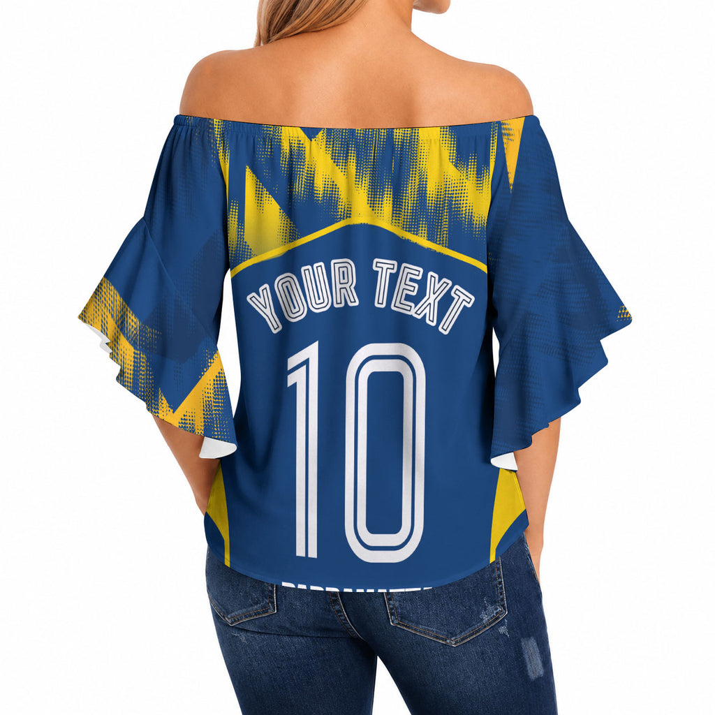 Personalised Parramatta Eels Mascot Rugby Off Shoulder Wrap Waist Top Parramatta Cityscape Athletic Graphic Print