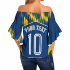Personalised Parramatta Eels Mascot Rugby Off Shoulder Wrap Waist Top Parramatta Cityscape Athletic Graphic Print