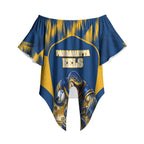 Personalised Parramatta Eels Mascot Rugby Off Shoulder Wrap Waist Top Parramatta Cityscape Athletic Graphic Print