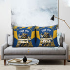 Personalised Parramatta Eels Mascot Rugby Pillow Cover Parramatta Cityscape Athletic Graphic Print