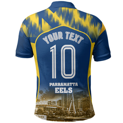 Personalised Parramatta Eels Mascot Rugby Polo Shirt Parramatta Cityscape Athletic Graphic Print