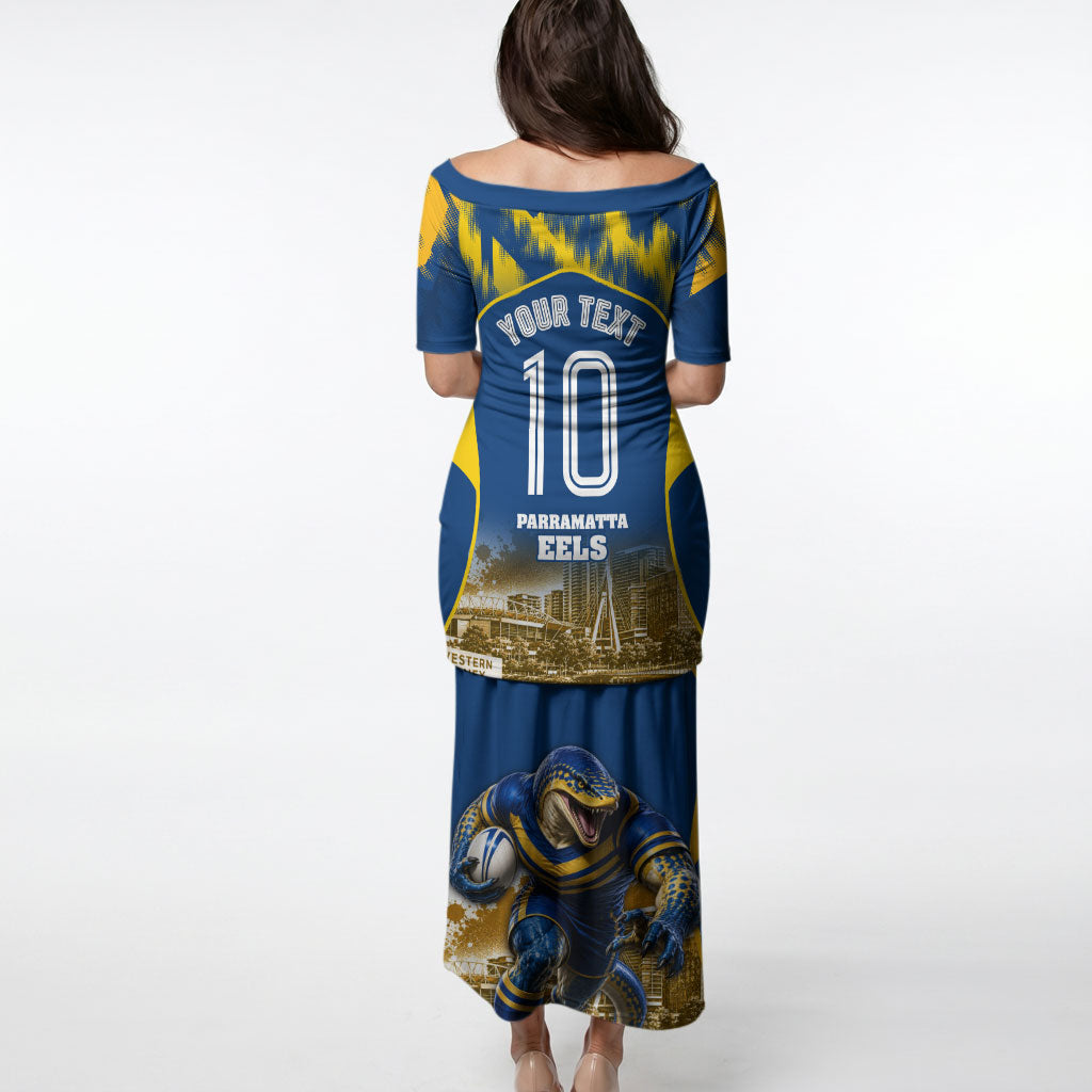 Personalised Parramatta Eels Mascot Rugby Puletasi Parramatta Cityscape Athletic Graphic Print
