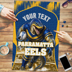 Personalised Parramatta Eels Mascot Rugby Puzzle Parramatta Cityscape Athletic Graphic Print