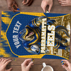 Personalised Parramatta Eels Mascot Rugby Puzzle Parramatta Cityscape Athletic Graphic Print