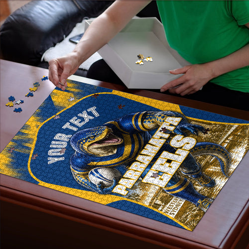 Personalised Parramatta Eels Mascot Rugby Puzzle Parramatta Cityscape Athletic Graphic Print