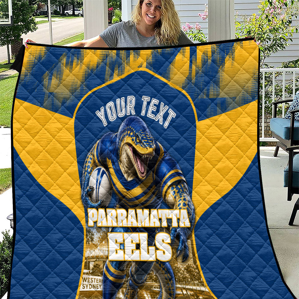 Personalised Parramatta Eels Mascot Rugby Quilt Parramatta Cityscape Athletic Graphic Print