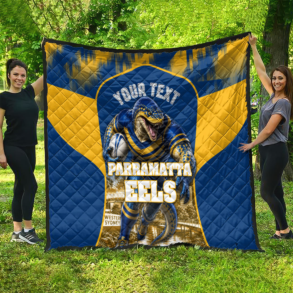 Personalised Parramatta Eels Mascot Rugby Quilt Parramatta Cityscape Athletic Graphic Print