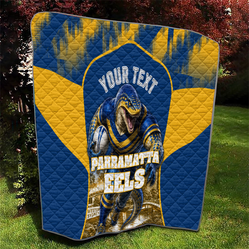 Personalised Parramatta Eels Mascot Rugby Quilt Parramatta Cityscape Athletic Graphic Print