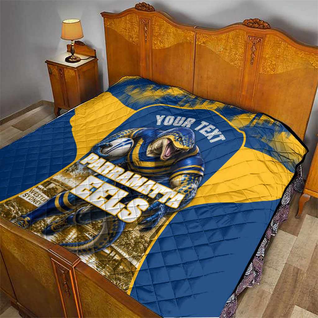 Personalised Parramatta Eels Mascot Rugby Quilt Parramatta Cityscape Athletic Graphic Print