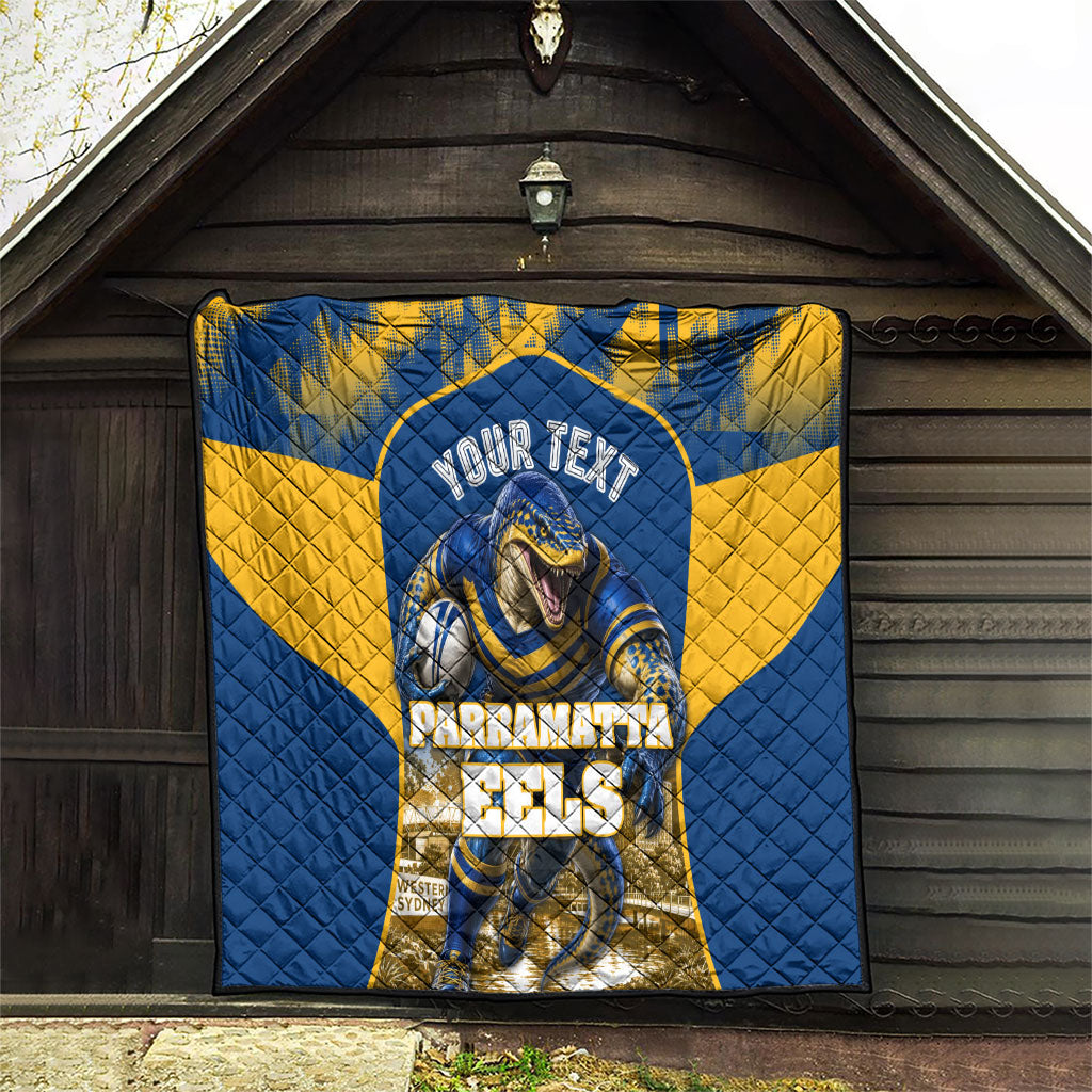 Personalised Parramatta Eels Mascot Rugby Quilt Parramatta Cityscape Athletic Graphic Print