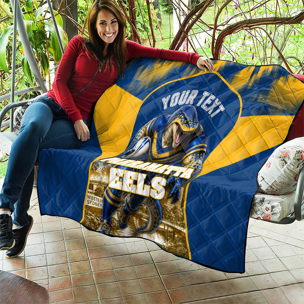Personalised Parramatta Eels Mascot Rugby Quilt Parramatta Cityscape Athletic Graphic Print