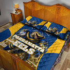 Personalised Parramatta Eels Mascot Rugby Quilt Bed Set Parramatta Cityscape Athletic Graphic Print