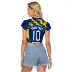 Personalised Parramatta Eels Mascot Rugby Raglan Cropped T Shirt Parramatta Cityscape Athletic Graphic Print