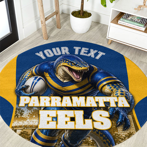 Personalised Parramatta Eels Mascot Rugby Round Carpet Parramatta Cityscape Athletic Graphic Print