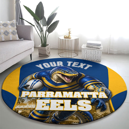Personalised Parramatta Eels Mascot Rugby Round Carpet Parramatta Cityscape Athletic Graphic Print