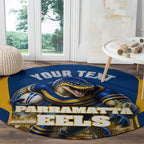 Personalised Parramatta Eels Mascot Rugby Round Carpet Parramatta Cityscape Athletic Graphic Print