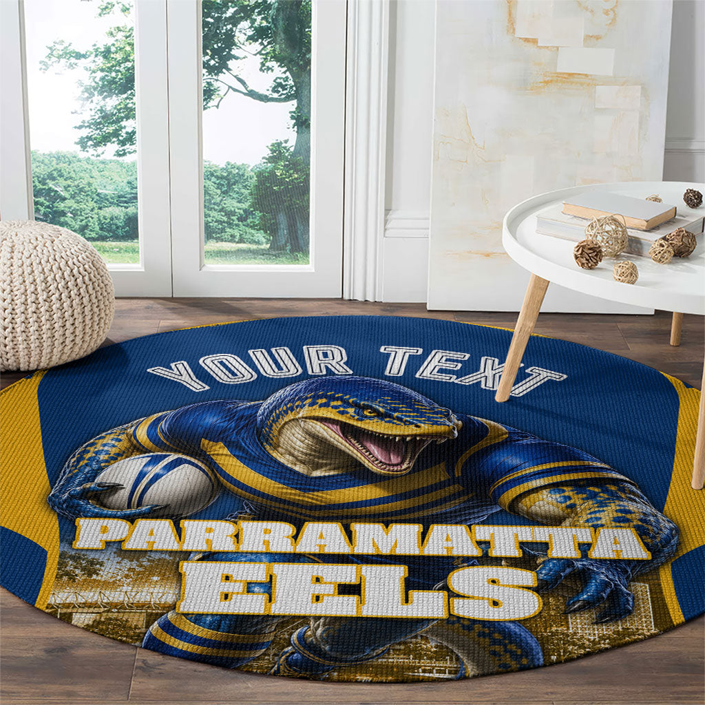 Personalised Parramatta Eels Mascot Rugby Round Carpet Parramatta Cityscape Athletic Graphic Print