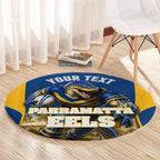Personalised Parramatta Eels Mascot Rugby Round Carpet Parramatta Cityscape Athletic Graphic Print