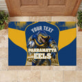 Personalised Parramatta Eels Mascot Rugby Rubber Doormat Parramatta Cityscape Athletic Graphic Print