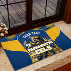 Personalised Parramatta Eels Mascot Rugby Rubber Doormat Parramatta Cityscape Athletic Graphic Print