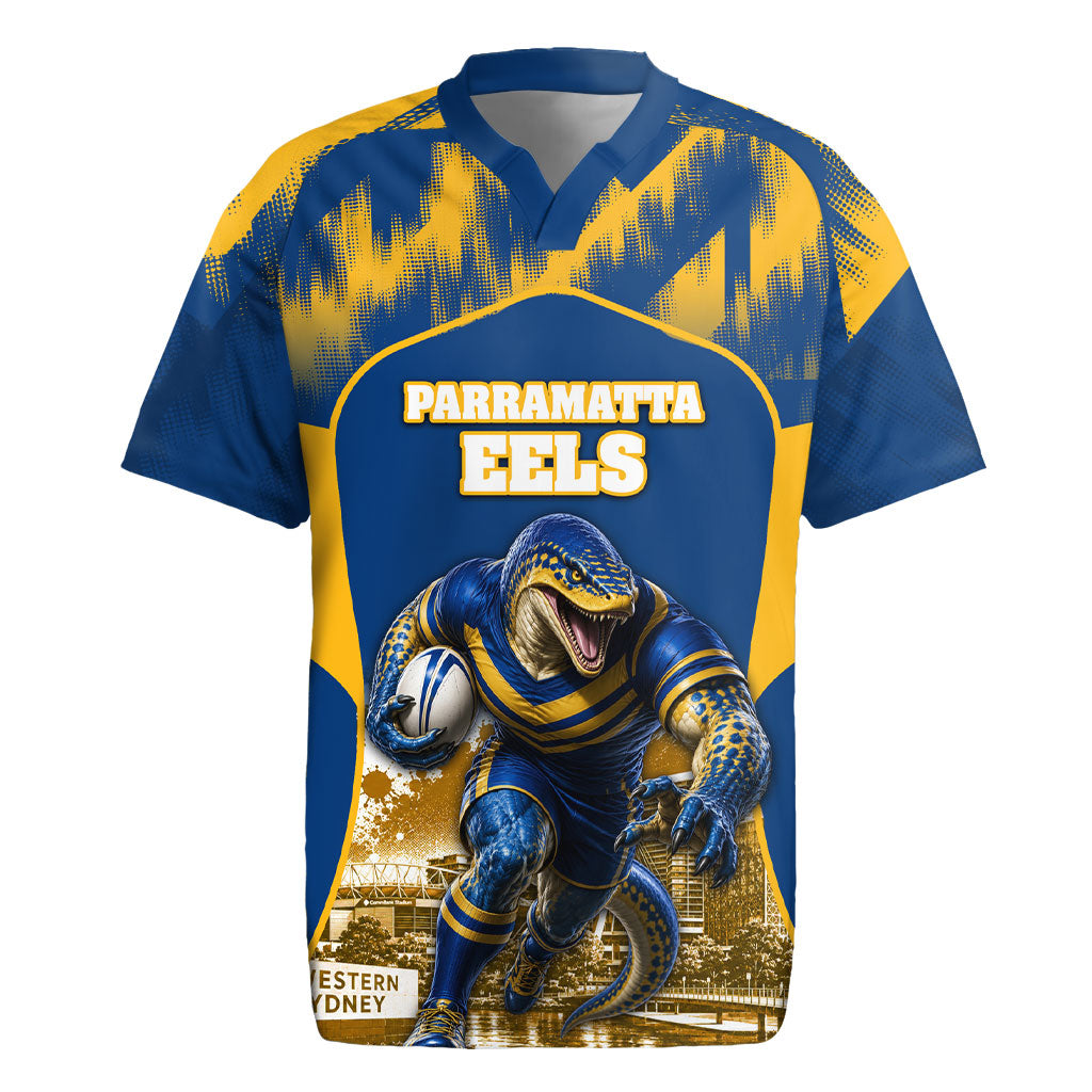 Personalised Parramatta Eels Mascot Rugby Rugby Jersey Parramatta Cityscape Athletic Graphic Print