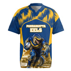 Personalised Parramatta Eels Mascot Rugby Rugby Jersey Parramatta Cityscape Athletic Graphic Print