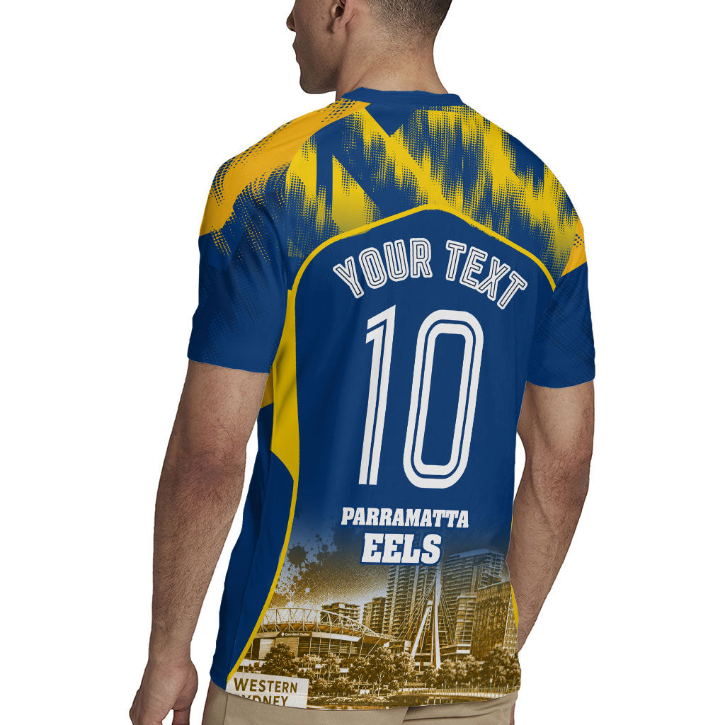 Personalised Parramatta Eels Mascot Rugby Rugby Jersey Parramatta Cityscape Athletic Graphic Print