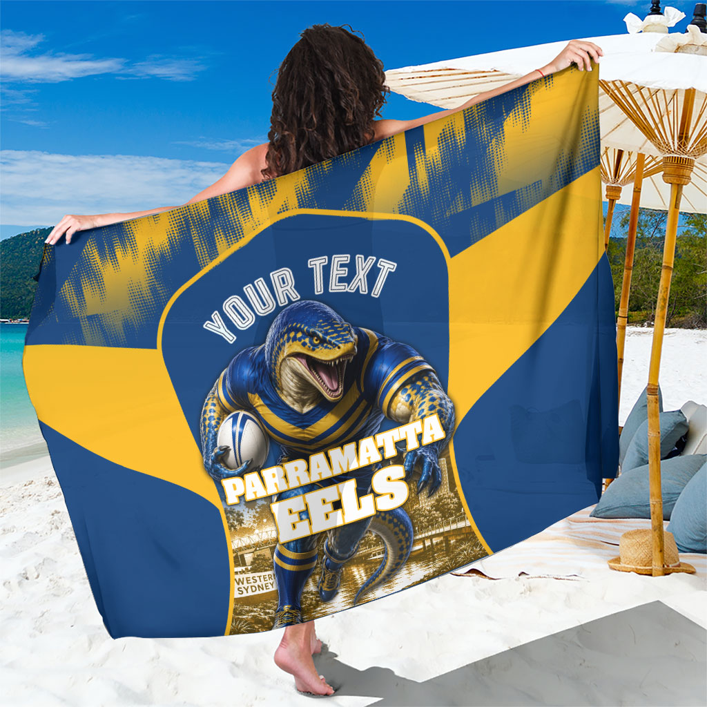 Personalised Parramatta Eels Mascot Rugby Sarong Parramatta Cityscape Athletic Graphic Print