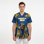 Personalised Parramatta Eels Mascot Rugby Scrub Top Parramatta Cityscape Athletic Graphic Print